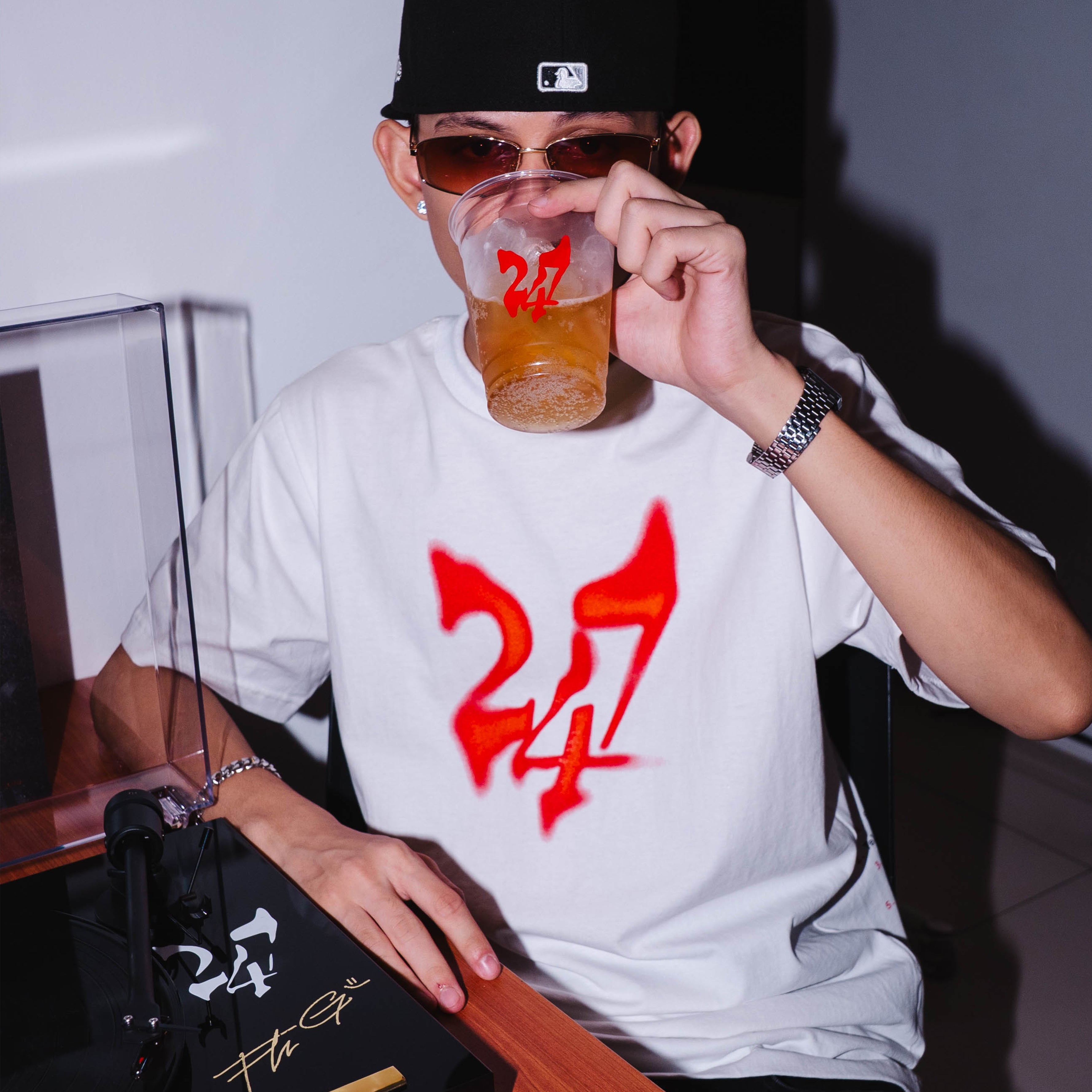 '247' - Flow G Album Shirt (White)